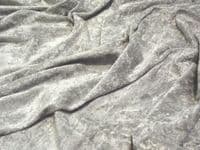 Crushed Velvet Velour Fabric Material - SILVER